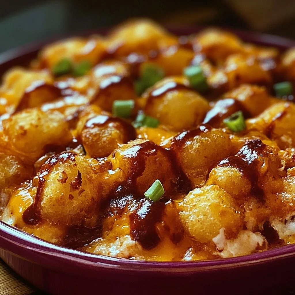 BBQ Chicken Tater Tot Casserole