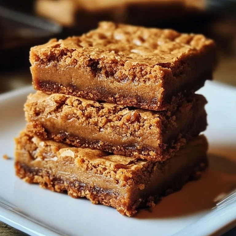 Delicious Biscoff blondies with a golden crust and caramel flavors