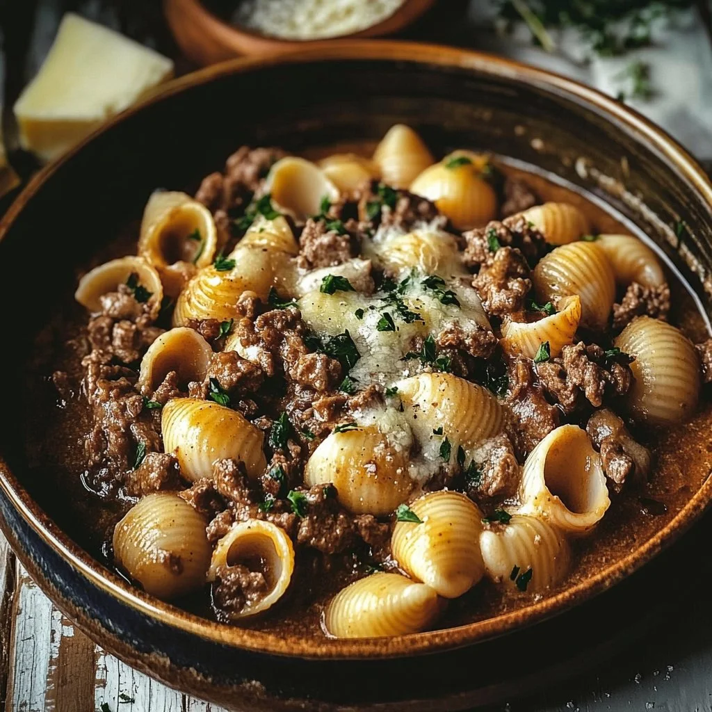 Creamy Beef and Shells