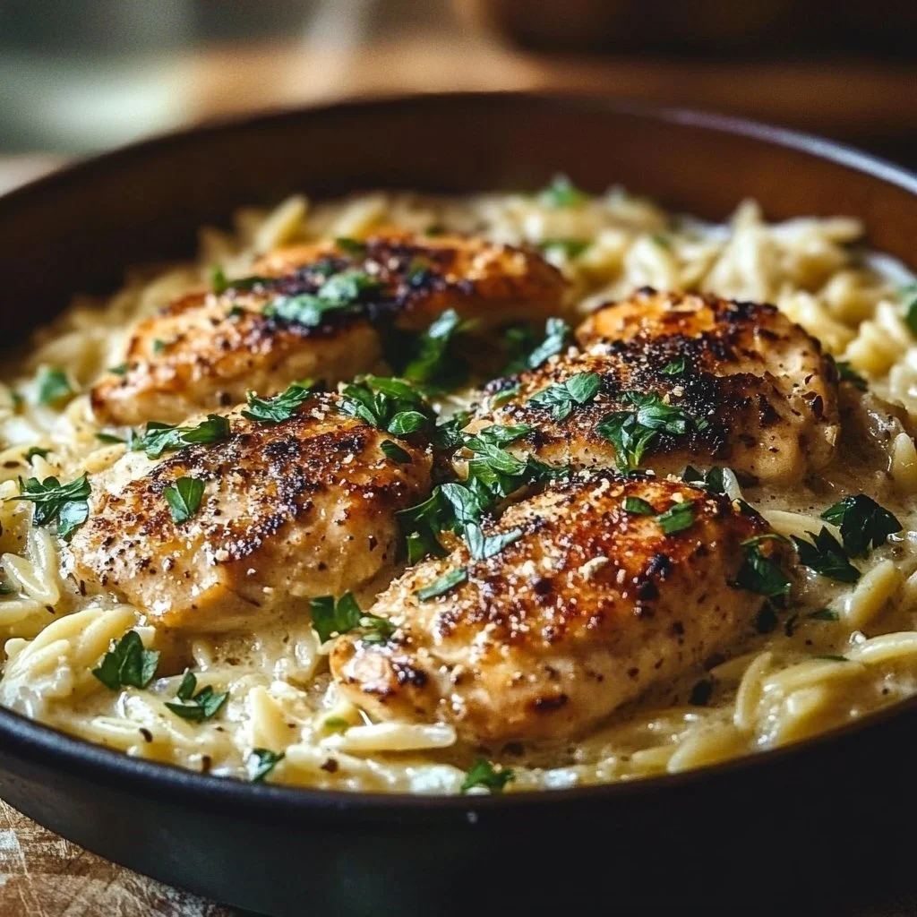 Creamy Parmesan Chicken and Orzo