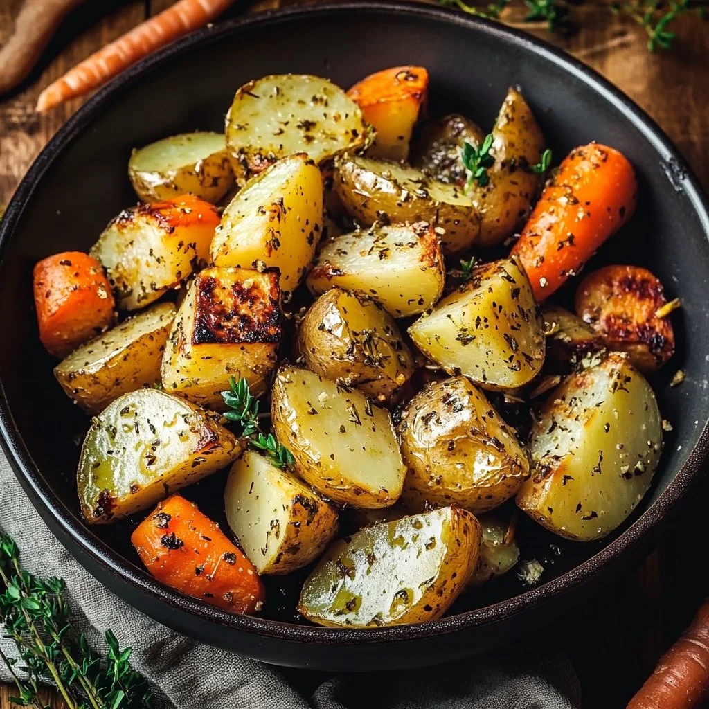 Garlic Herb Roasted Potatoes, Carrots, and Zucchini