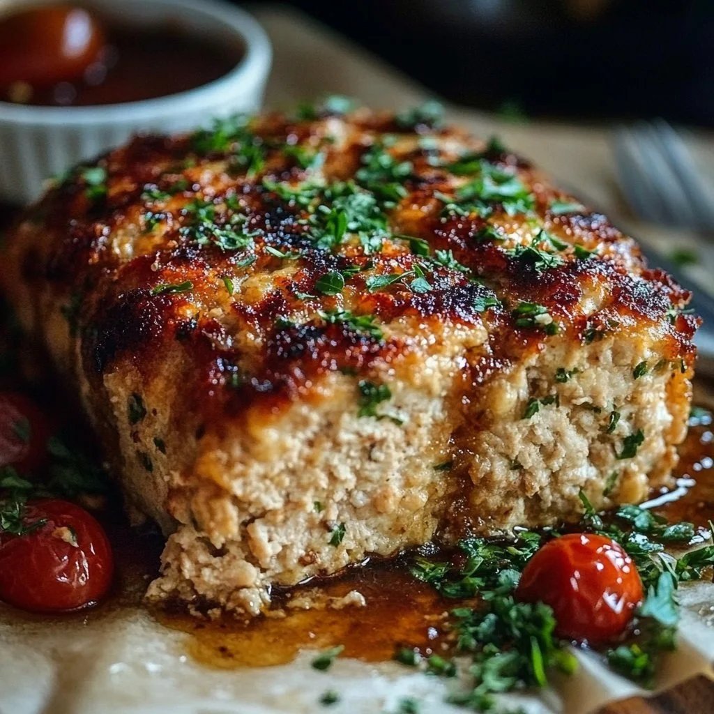 Garlic Parmesan Chicken Meatloaf