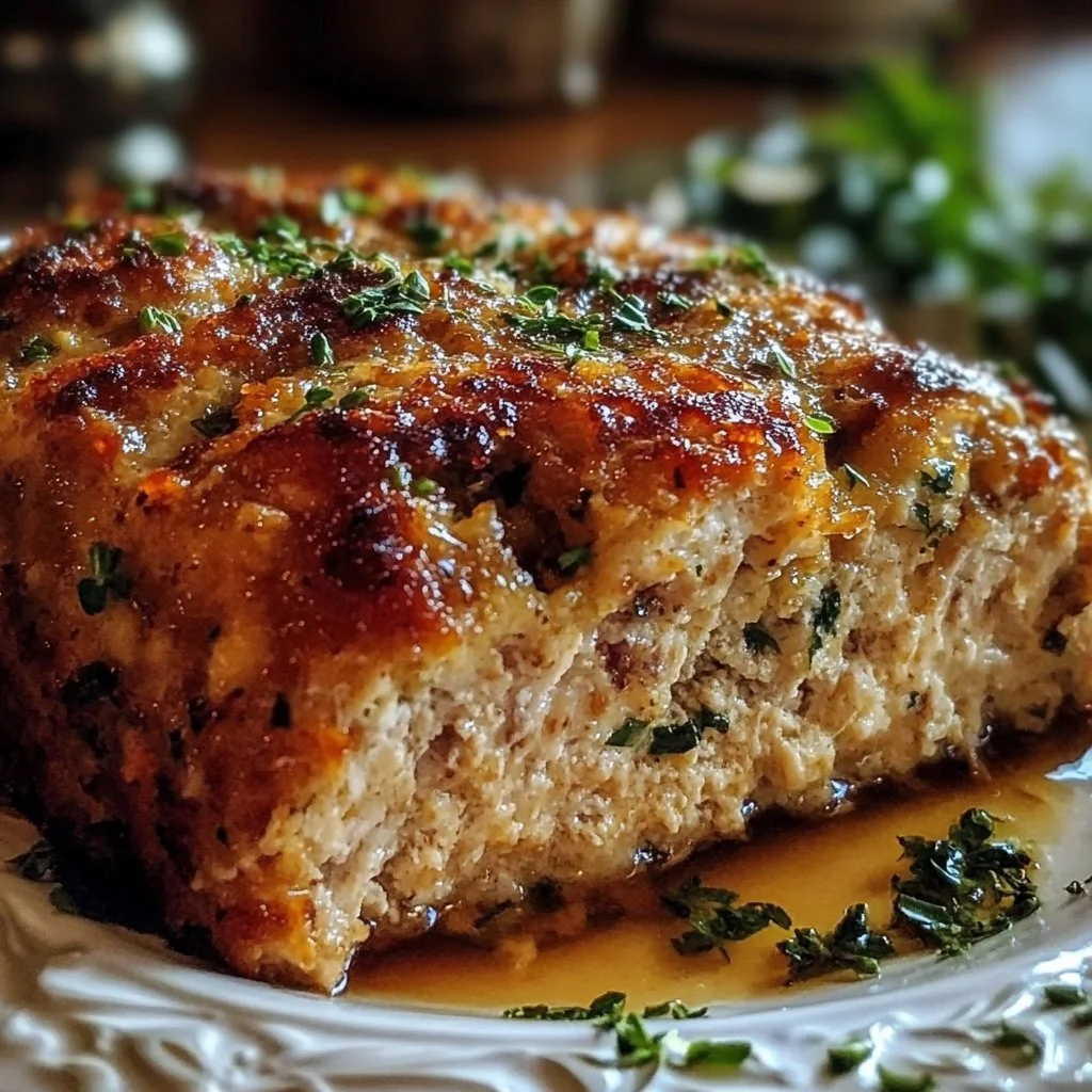 Garlic Parmesan Chicken Meatloaf