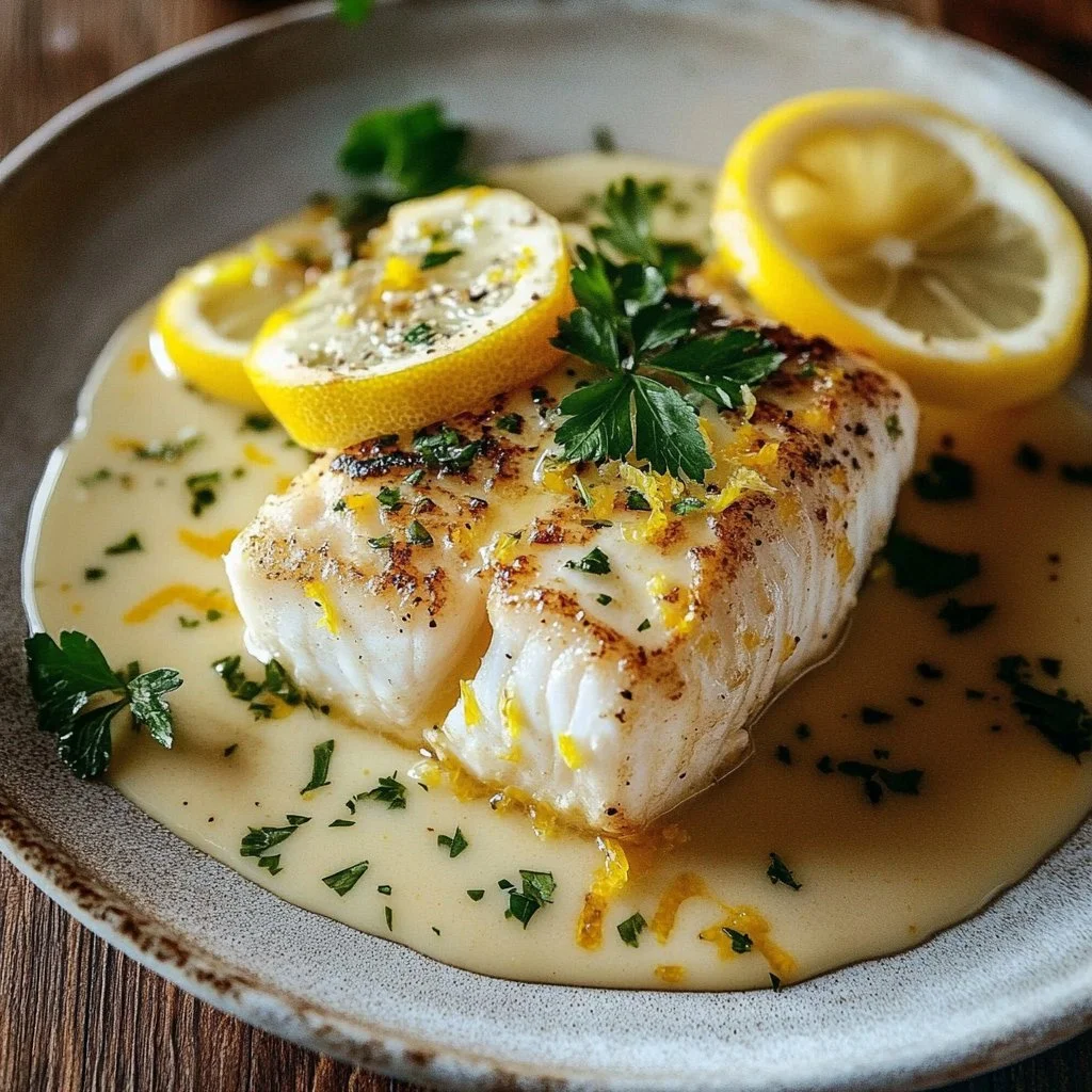 Halibut with Zesty Lemon Beurre Blanc