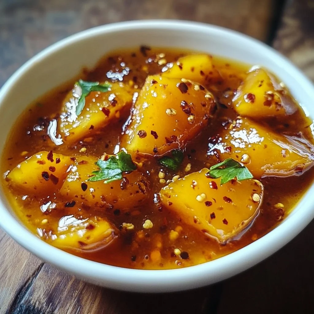 Homemade Mango Habanero Honey Garlic Sauce