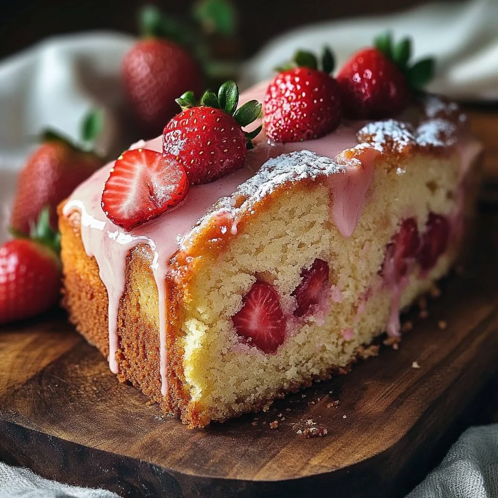 Moist Strawberry Milkshake Pound Cake