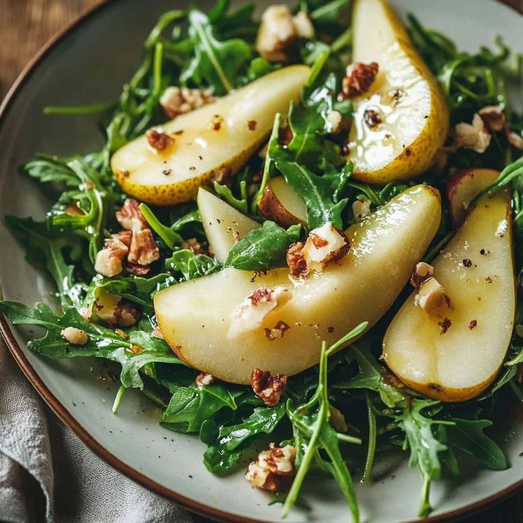 Pear and Arugula Salad with Honey Vinaigrette