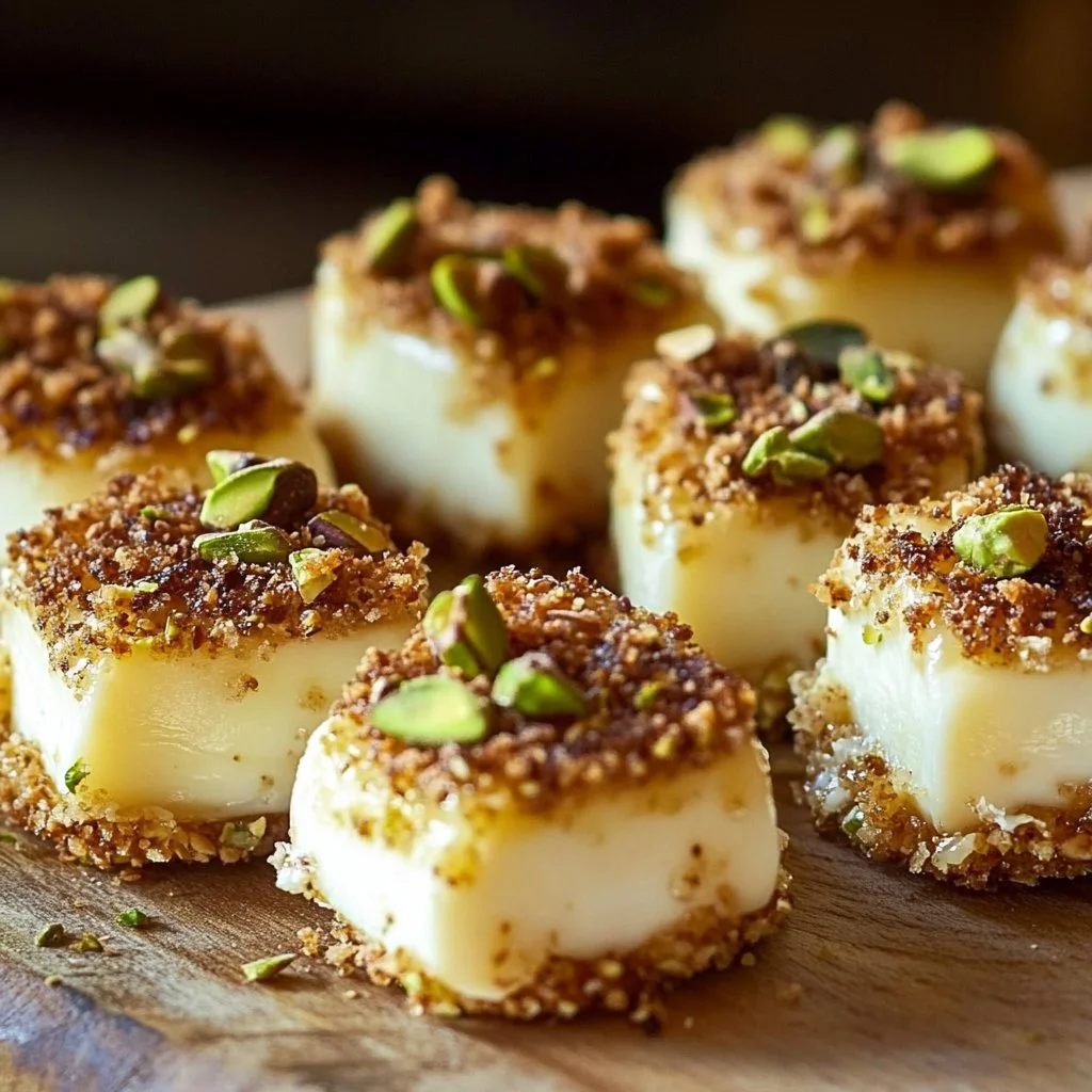 Pistachio Crusted Brie Bites
